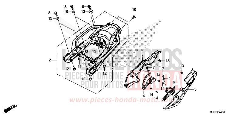 SIDE COVER/REAR CARRIER (CRF1000A/AL/D/DL) for CRF1000 GRAND PRIX RED (R380B) from 2019
