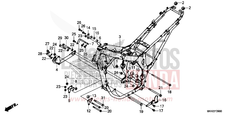FRAME BODY for CRF1000 GRAND PRIX RED (R380B) from 2019