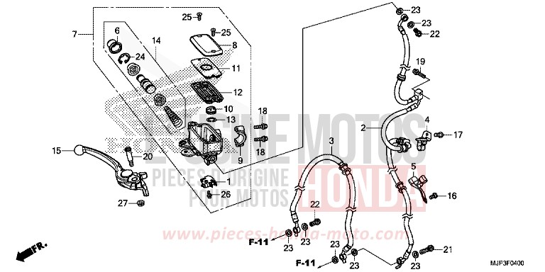 FR. BRAKE MASTER CYLINDER (CRF1000) for CRF1000 PEARL GLARE WHITE (NHB53H) from 2016