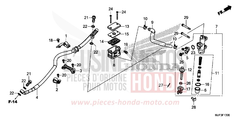 REAR BRAKE MASTER CYLINDER (CRF1000) for CRF1000 DEGITAL SILVER METALLIC (NHA30) from 2016