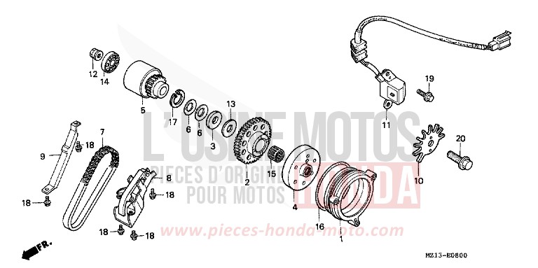STARTING CLUTCH for CB1000 PEARL FADELESS WHITE (NH341K) from 1993