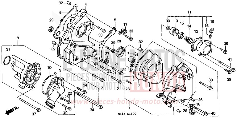 WATER PUMP for CB1000 PEARL SHINING YELLOW (Y124E) from 1994