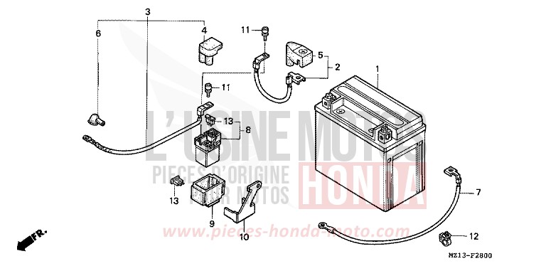 BATTERY for CB1000 MUTE BLACK METALLIC (NH359) from 1995