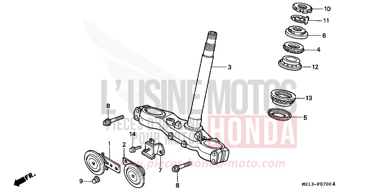 STEERING STEM for CB1000 CANDY REVIVE RED (R210) from 1996