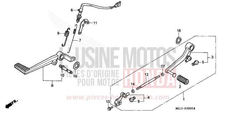 PEDAL for CB1000 MUTE BLACK METALLIC (NH359) from 1996