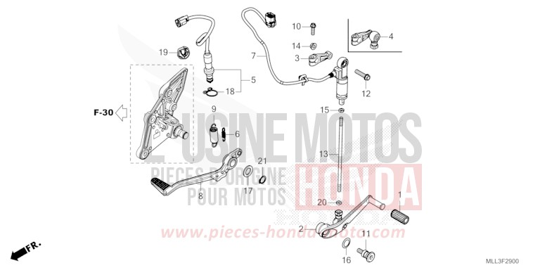PEDAL for CB1000 GRAND PRIX RED (R380) from 2025