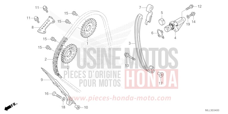 CAM CHAIN/TENSIONER for CB1000 MAT IRIDIUM GRAY METALLIC (NHC64) from 2025