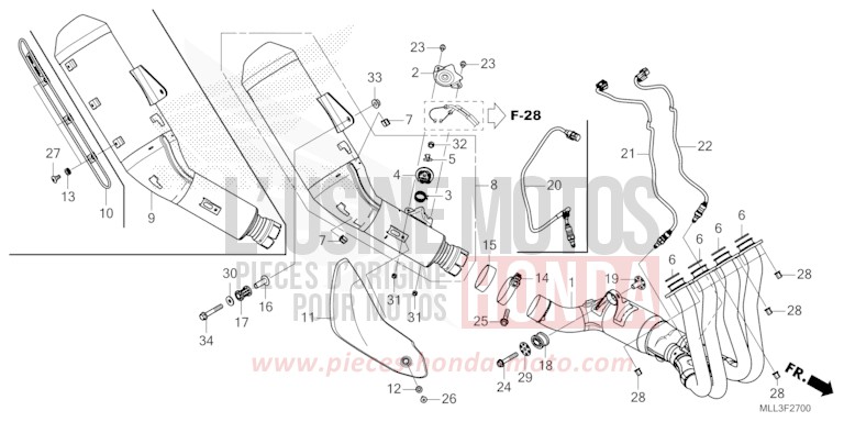 EXHAUST MUFFLER for CB1000 PEARL GLARE WHITE (NHB53) from 2025
