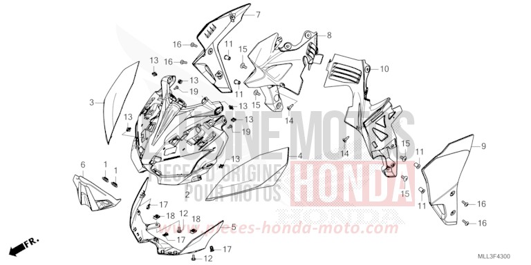 METER VISOR/SHROUD for CB1000 PEARL GLARE WHITE (NHB53) from 2025