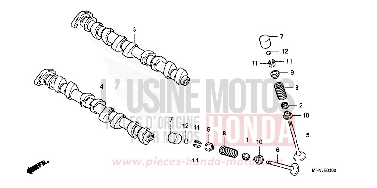 CAMSHAFT/VALVE for CB1000R PEARL COOL WHITE (NHA16) from 2010