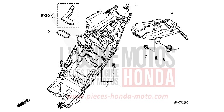 REAR FENDER for CB1000R PEARL COOL WHITE (NHA16) from 2010