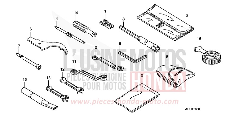 TOOLS for CB1000R PEARL COOL WHITE (NHA16) from 2010