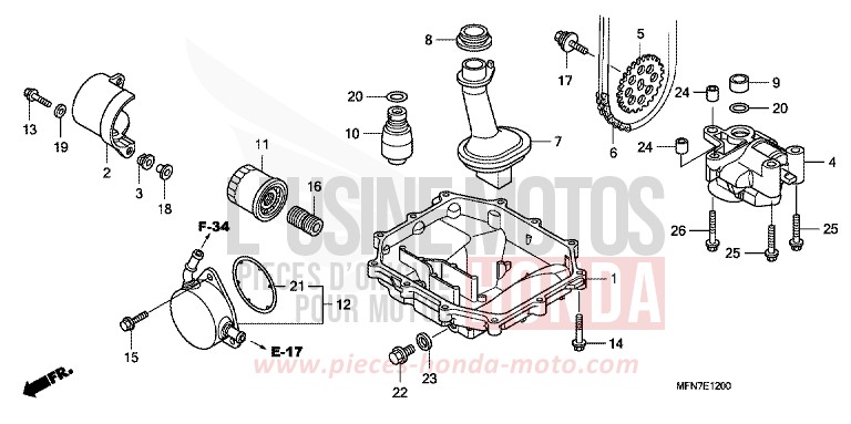 OIL PAN/OIL PUMP for CB1000R PEARL NIGHTSTAR BLACK (NHA84) from 2010