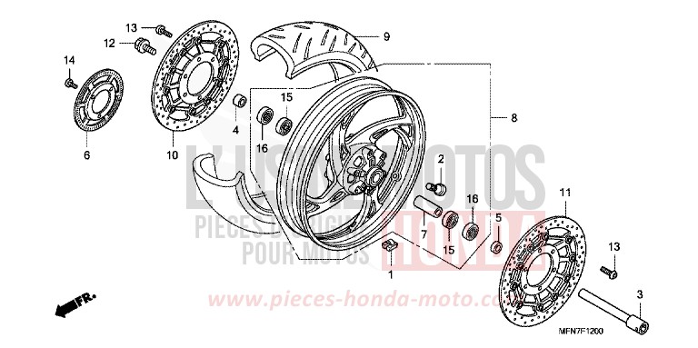 FRONT WHEEL for CB1000R PEARL NIGHTSTAR BLACK (NHA84) from 2010