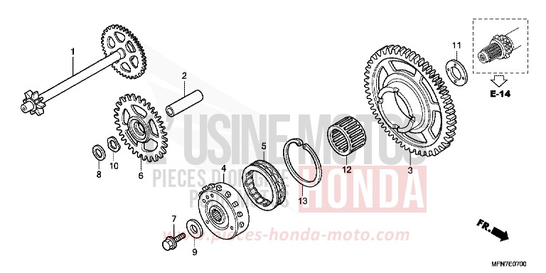 STARTING CLUTCH for CB1000R PEARL SIENA RED (R320) from 2010