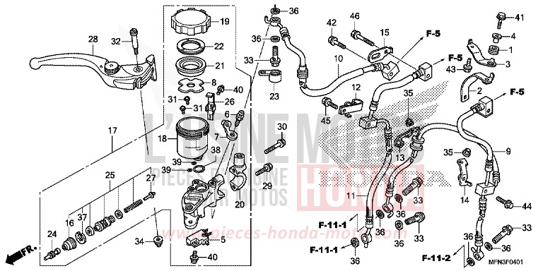 FR. BRAKE MASTER CYLINDER (CB1000RA) for CB1000R PEARL SIENA RED (R320X) from 2015