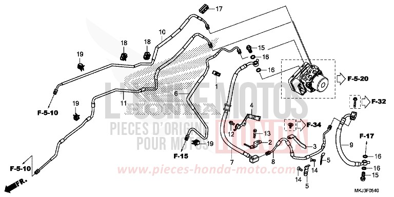 BRAKE PIPE/BRAKE HOSE for CB1000R GRAPHITE BLACK (NHB01) from 2018