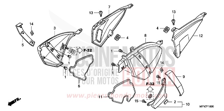 SIDE COVER for CB1000R PEARL COOL WHITE (NHA16) from 2011