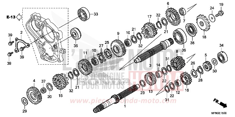 TRASMISSIONE per CB1000R MAT CYNOS GRAY METALLIC (NH312F) del 2013
