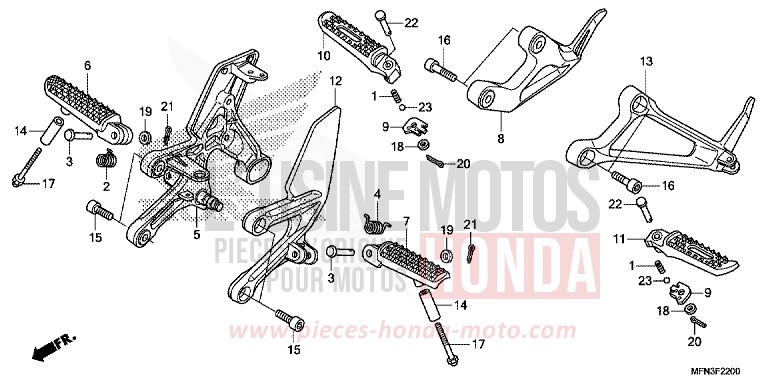 PEDANA per CB1000R MAT CYNOS GRAY METALLIC (NH312F) del 2013