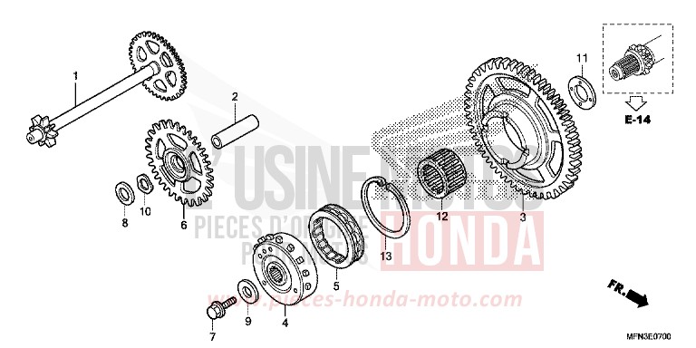 STARTING CLUTCH for CB1000R PEARL COOL WHITE (NHA16K) from 2013