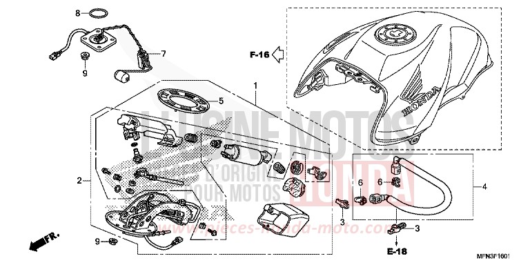 FUEL PUMP for CB1000R PEARL COOL WHITE (NHA16K) from 2013