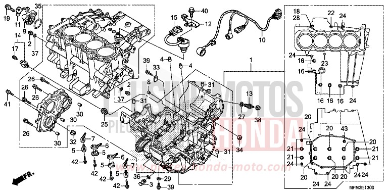 CRANKCASE for CB1000R MAT PEARL COOL WHITE (NHB44) from 2013