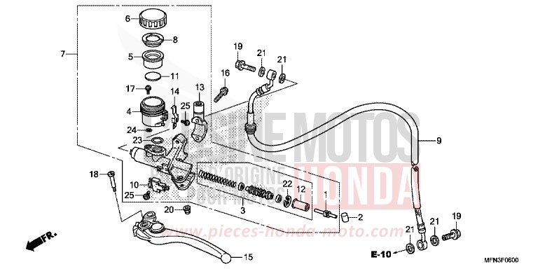 CLUTCH MASTER CYLINDER for CB1000R PEARL SIENA RED (R320X) from 2014