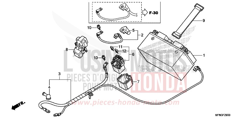 BATTERIA per CB1000R PEARL SIENA RED (R320X) del 2014
