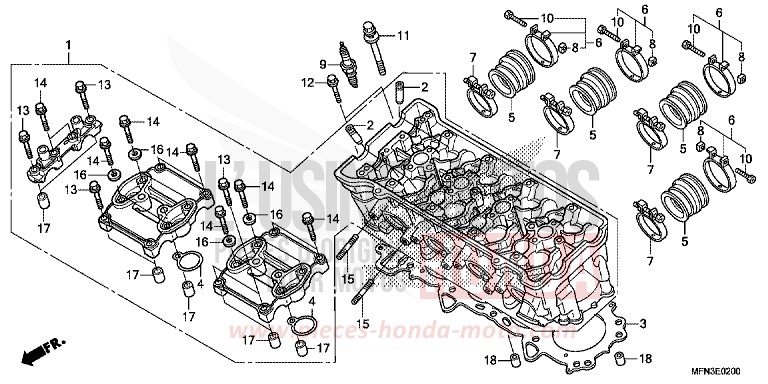 TESTATA per CB1000R MAT CYNOS GRAY METALLIC (NH312) del 2014