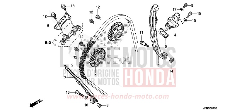 CAM CHAIN/TENSIONER for CB1000R MAT CYNOS GRAY METALLIC (NH312) from 2014