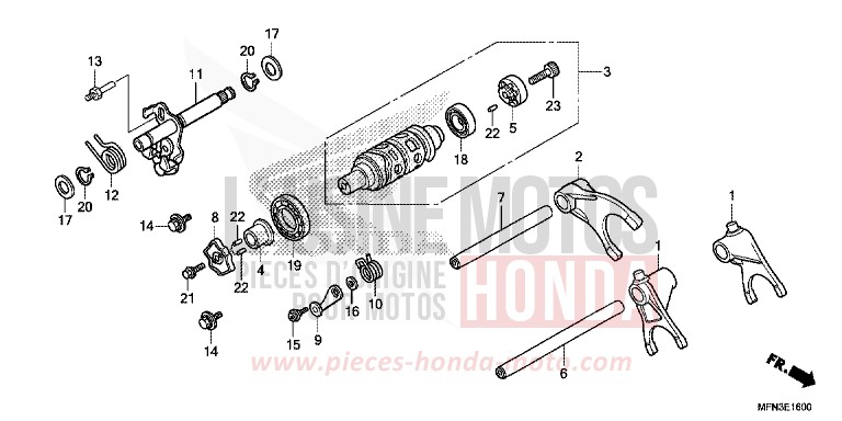 GEARSHIFT DRUM for CB1000R MAT CYNOS GRAY METALLIC (NH312) from 2014