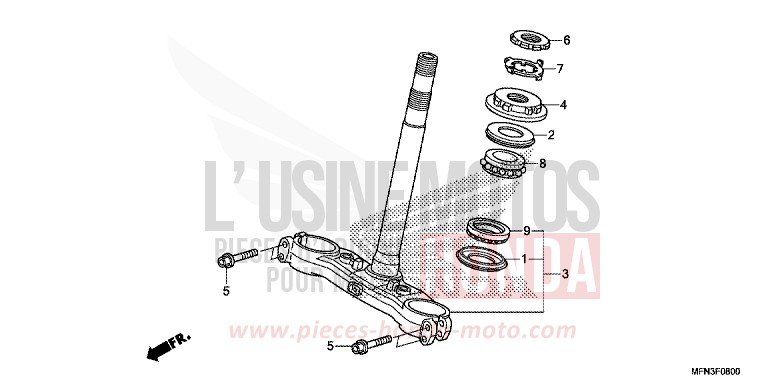 PIANTONE STERZO per CB1000R MAT CYNOS GRAY METALLIC (NH312) del 2014