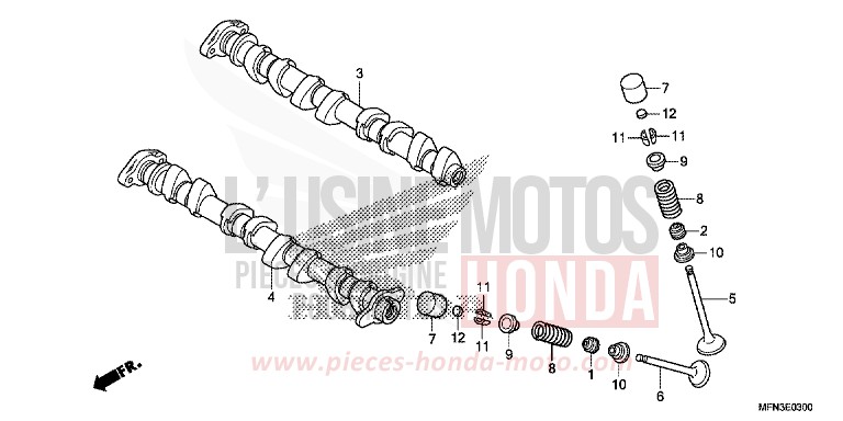 CAMSHAFT/VALVE for CB1000R MAT PEARL COOL WHITE (NHB44) from 2014
