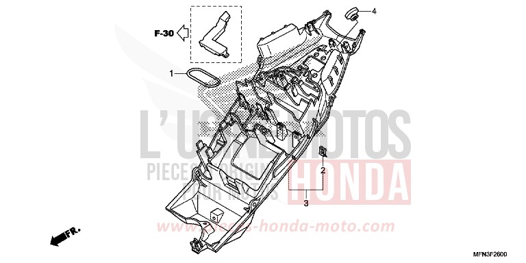 REAR FENDER for CB1000R MAT PEARL COOL WHITE (NHB44) from 2014