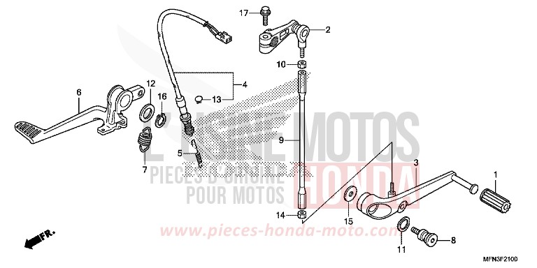 PEDALE per CB1000R PEARL SIENA RED (R320X) del 2015