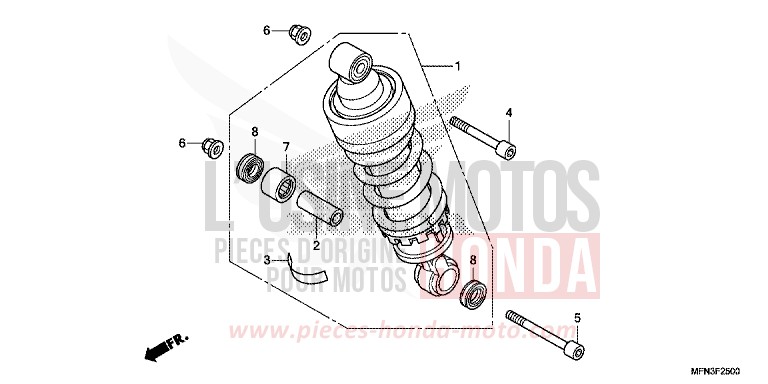 REAR CUSHION for CB1000R PEARL SIENA RED (R320X) from 2015