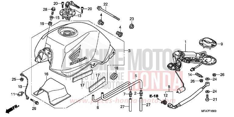 FUEL TANK/FUEL PUMP for CBF1000 BOMBAY ORANGE METALLIC (YR254) from 2006