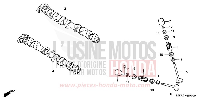 CAMSHAFT/VALVE for CBF1000 CANDY XENON BLUE (PB324) from 2006