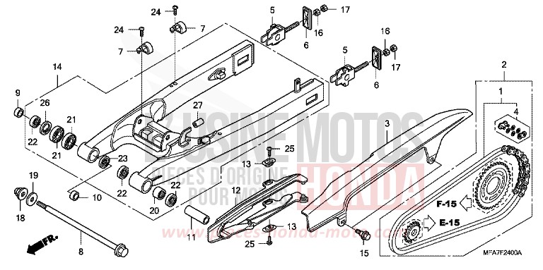 SWINGARM for CBF1000 HIGHLAND GREEN METALLIC (G192) from 2006
