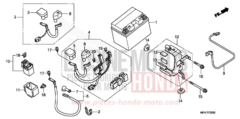 BATTERY for CBF1000 HIGHLAND GREEN METALLIC (G192) from 2006