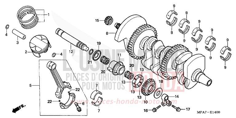 CRANKSHAFT/PISTON for CBF1000 INTERSTELLAR BLACK METALLIC (NHA12) from 2006