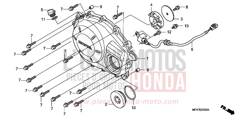 RIGHT CRANKCASE COVER for CBF1000 QUASAR SILVER METALLIC (NHA48) from 2006