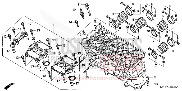 CYLINDER HEAD for CBF1000 BOMBAY ORANGE METALLIC (YR254) from 2007