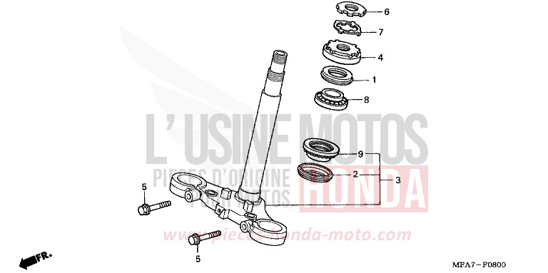 STEERING STEM for CBF1000 INTERSTELLAR BLACK METALLIC (NHA12) from 2007