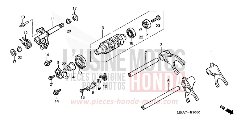 GEARSHIFT DRUM for CBF1000 PEARL SIENA RED (R320) from 2007
