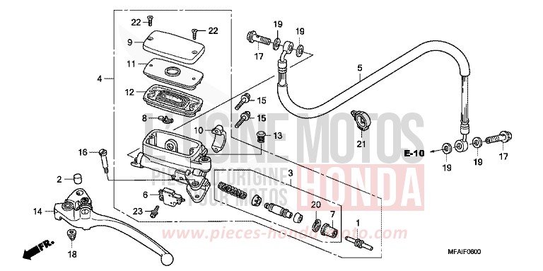 CLUTCH MASTER CYLINDER for CBF1000 PEARL AMBER YELLOW (Y200) from 2008