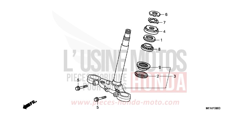 STEERING STEM for CBF1000 PEARL NIGHTSTAR BLACK (NHA84) from 2008