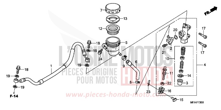 REAR BRAKE MASTERCYLINDER (CBF1000) for CBF1000 PEARL NIGHTSTAR BLACK (NHA84) from 2008