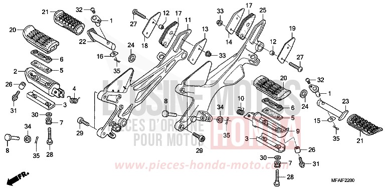 PEDANA per CBF1000 PEARL SIENA RED (R320) del 2008